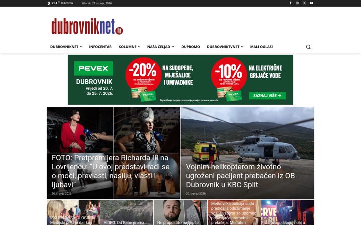 Screenshot of dubrovniknet.hr