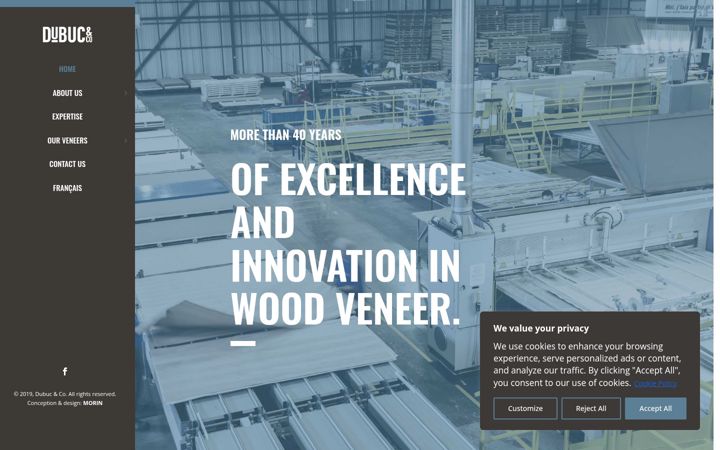 Screenshot of dubuc-veneer.com