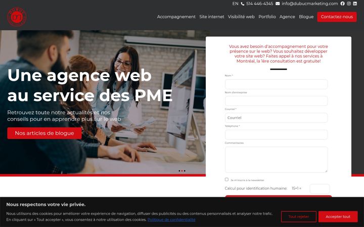 Screenshot of dubucmarketing.com