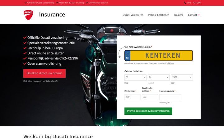 Screenshot di ducati-insurance.nl