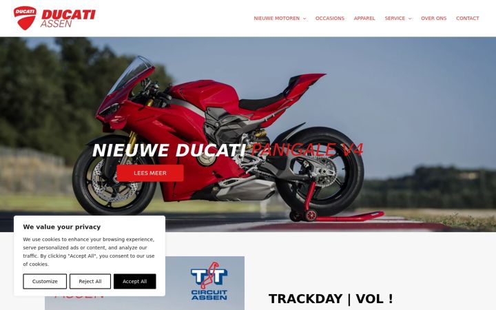 Screenshot di ducatiassen.nl