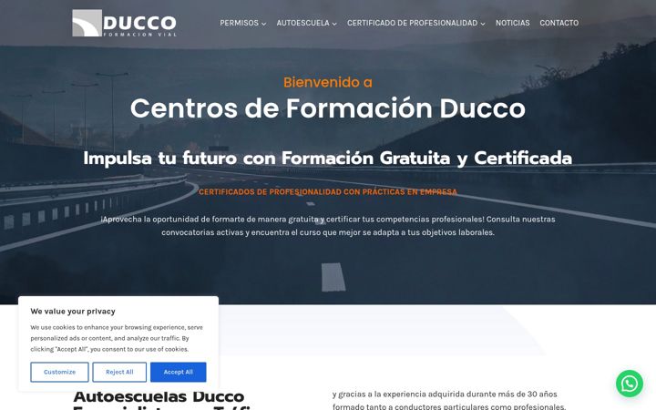 Captură de ecran a ducco.es