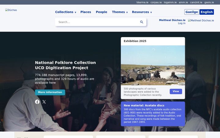 Screenshot of duchas.ie