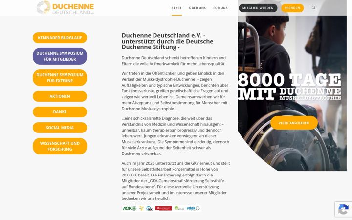 Captură de ecran a duchenne-deutschland.de