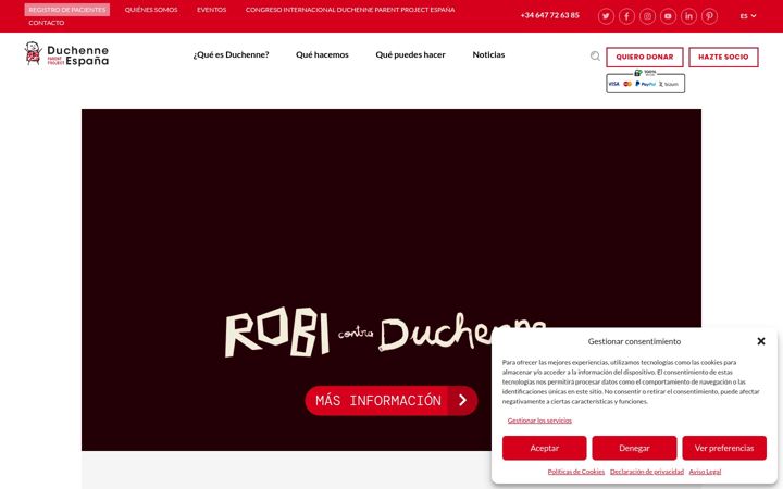 Captură de ecran a duchenne-spain.org