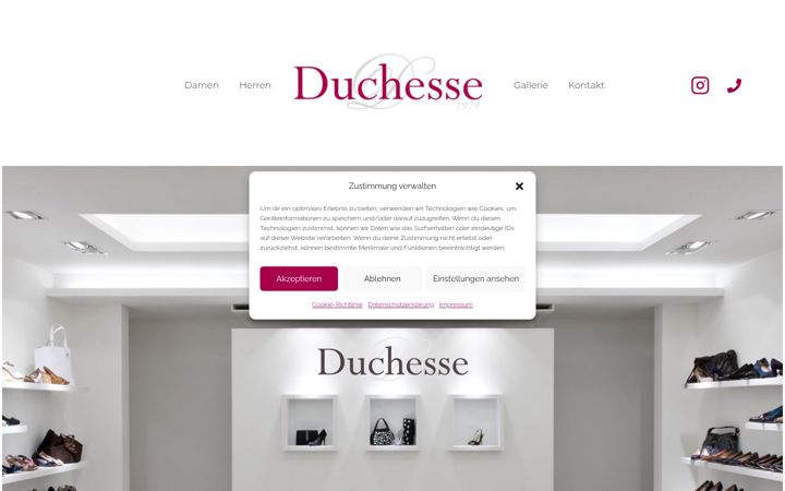 Screenshot of duchesse-schuhmode.de