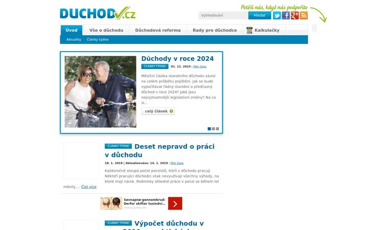 Screenshot ta' duchod.cz