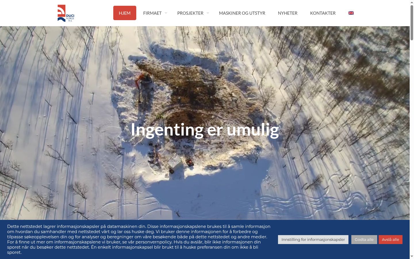 Skærmbillede af samtykkebanneret, som det blev vist før nogen interaktion