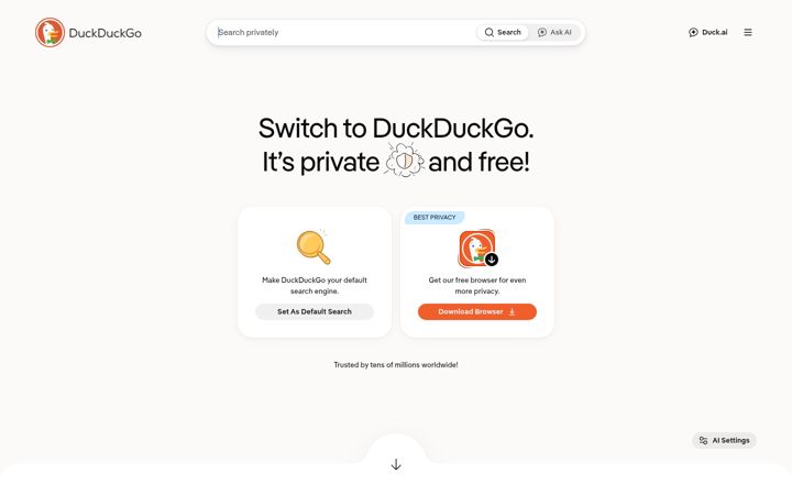 Screenshot of duck.com