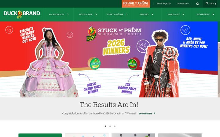 Screenshot of duckbrand.com