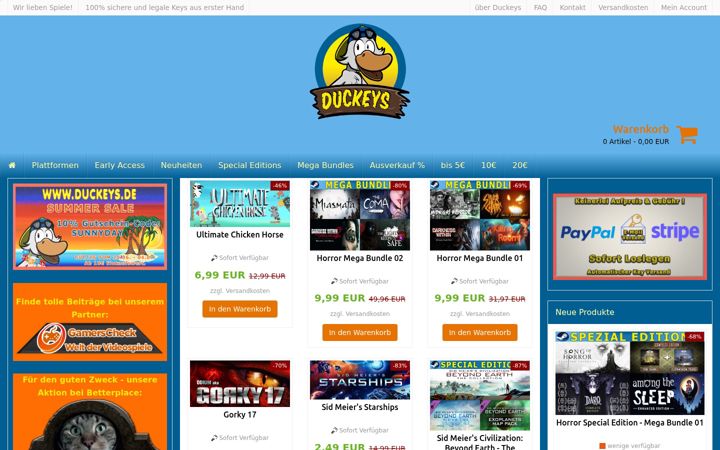 Screenshot of duckeys.de