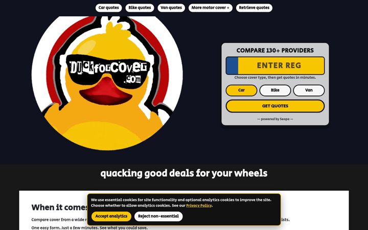 Screenshot of duckforcover.com