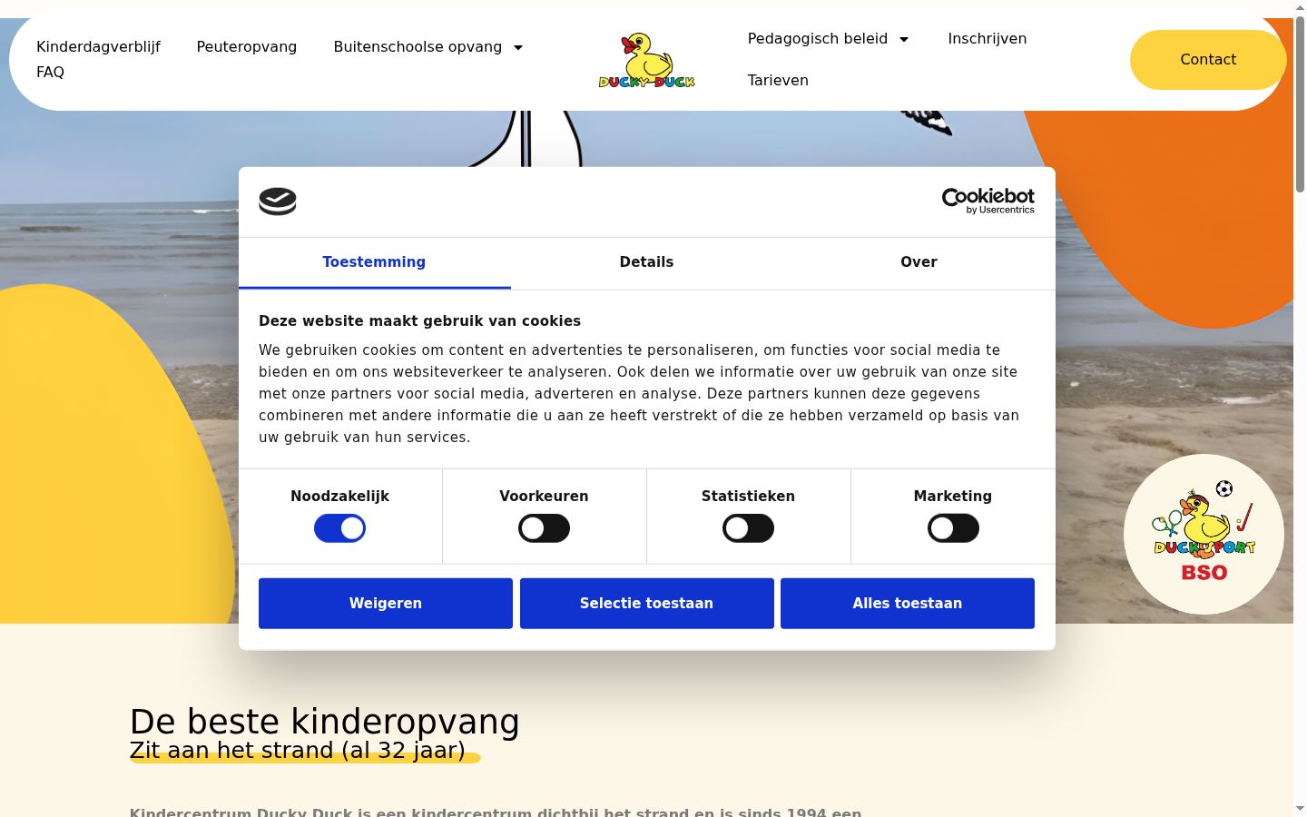 Screenshot del banner di consenso mostrato prima di qualsiasi interazione