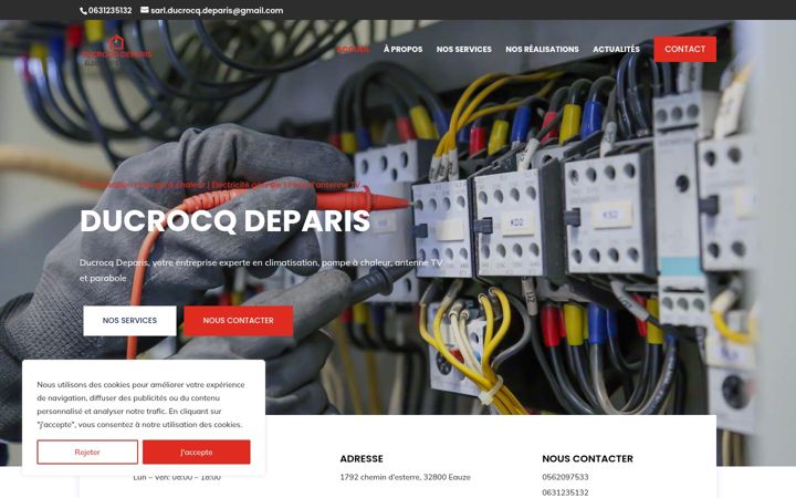Ekrānuzņēmums no ducrocqdeparis-elec.fr