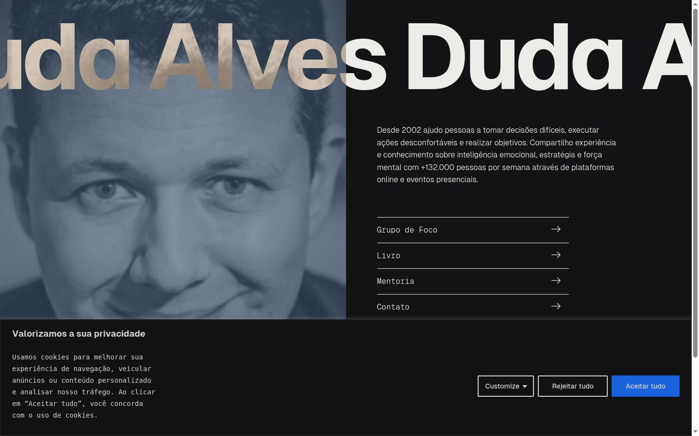 Screenshot del banner di consenso mostrato prima di qualsiasi interazione