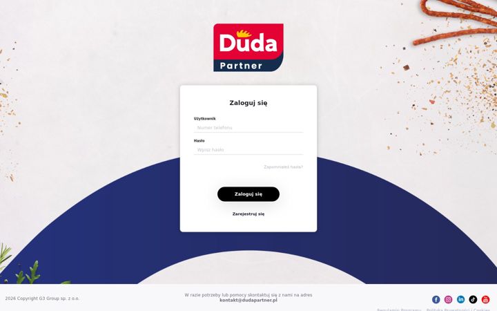 Captura de pantalla de dudapartner.pl