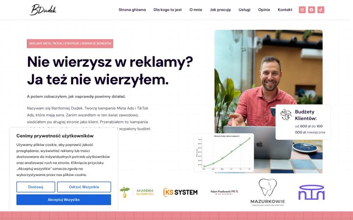 Captura de pantalla de dudekbartek.pl