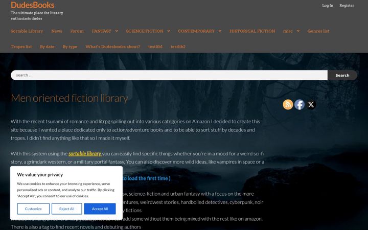Screenshot of dudesbooks.com