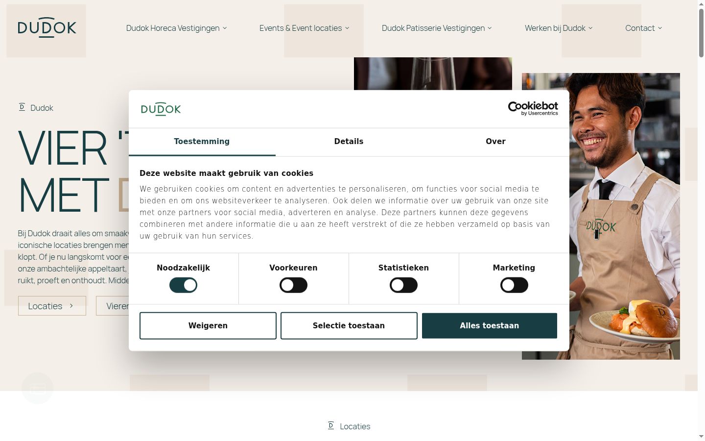 Screenshot del banner di consenso mostrato prima di qualsiasi interazione