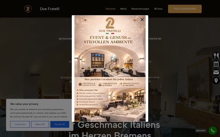 Screenshot of due-fratelli-bremen.de