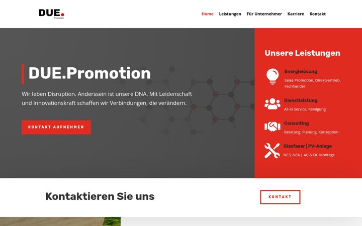 Screenshot von due-promotion.de