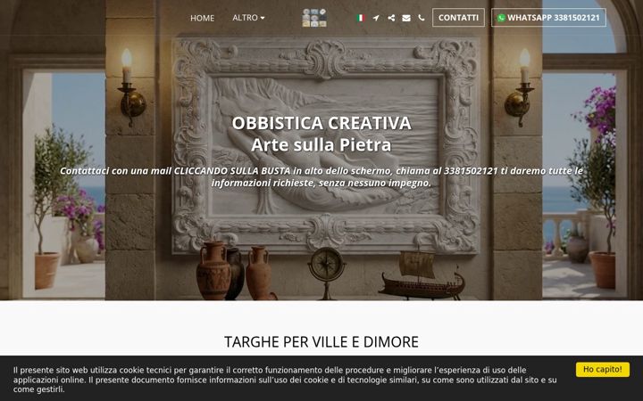 Screenshot of dueangeliartesullapietra.com