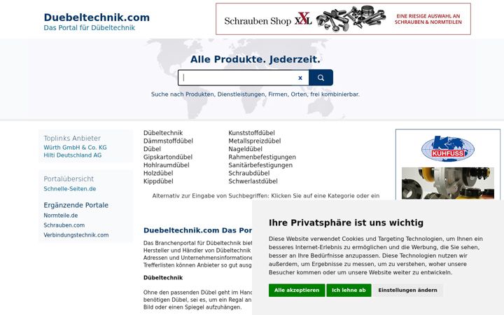 Screenshot of duebeltechnik.com