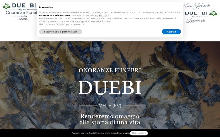 Skærmbillede af duebionoranzefunebri.it