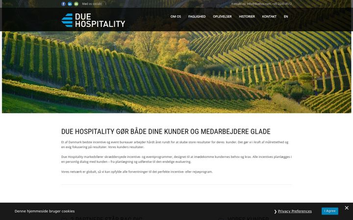 Screenshot of duehospitality.com