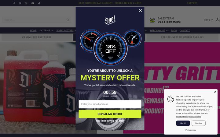 Screenshot van duelautocare.co.uk