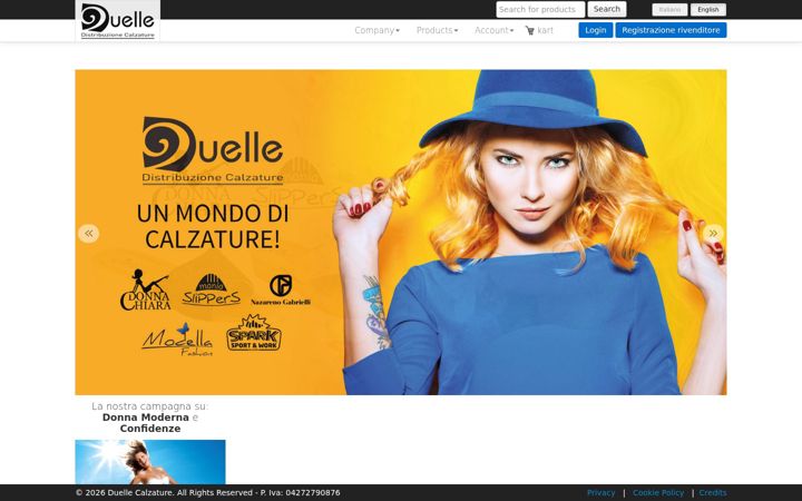 Screenshot of duellecalzature.com