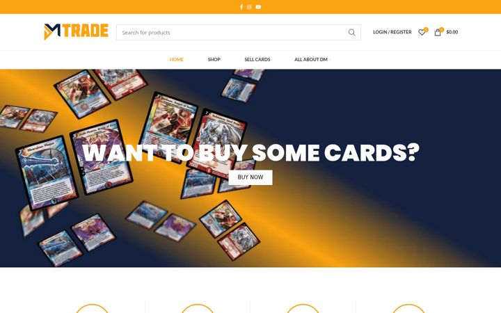 Screenshot of duelmasterstrade.com
