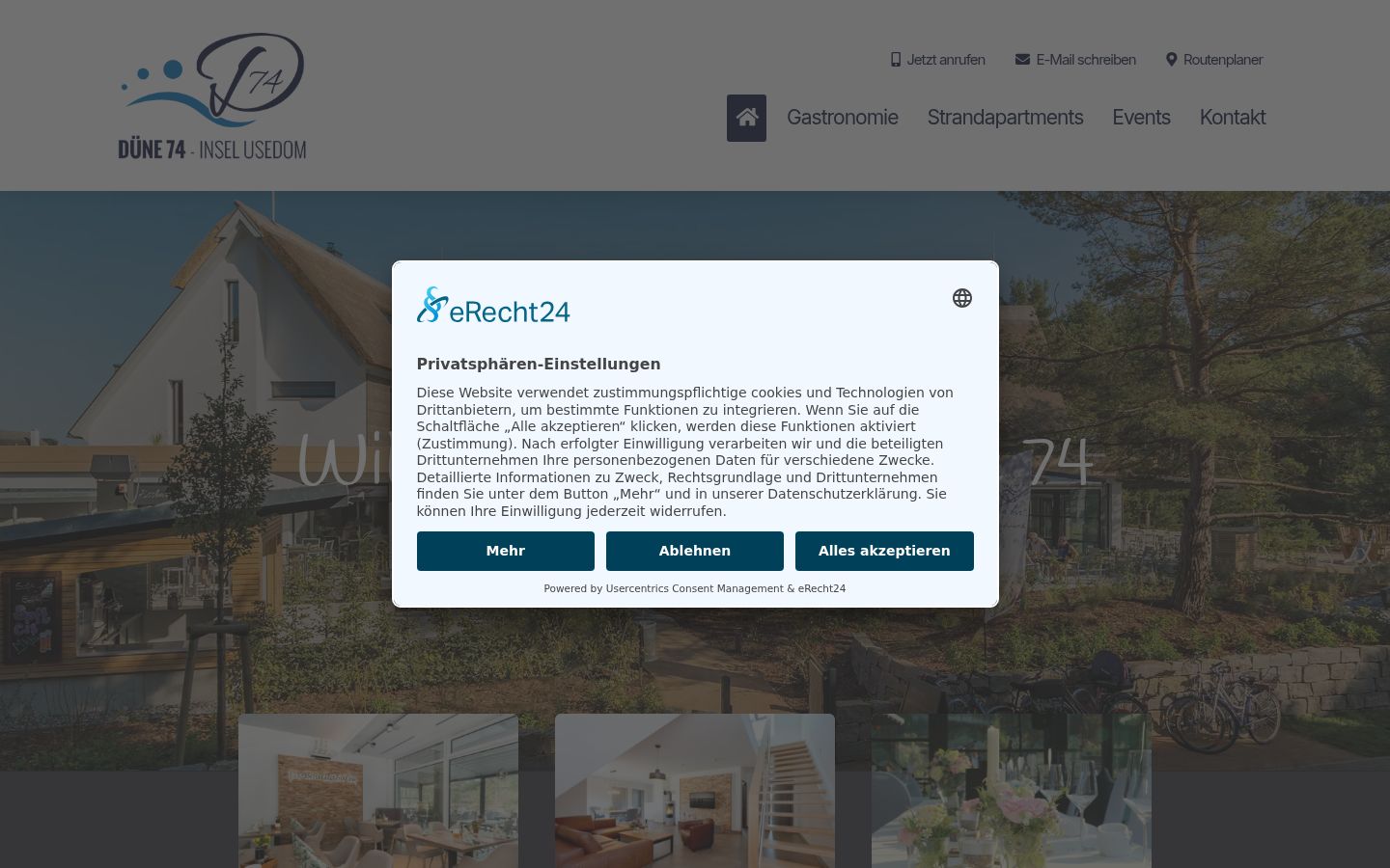 Screenshot del banner di consenso mostrato prima di qualsiasi interazione