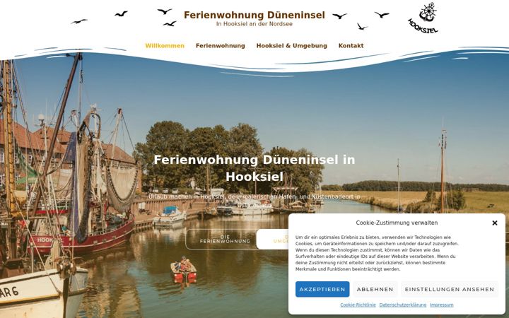 Screenshot of dueneninsel-hooksiel.de