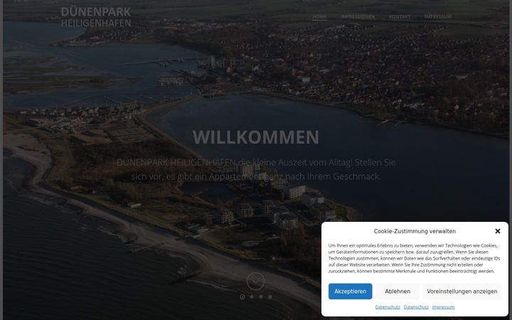 Screenshot of duenenpark-hh.de