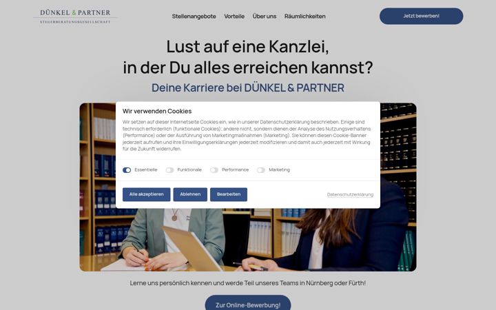 Screenshot ta' duenkel-und-partner-karriere.de