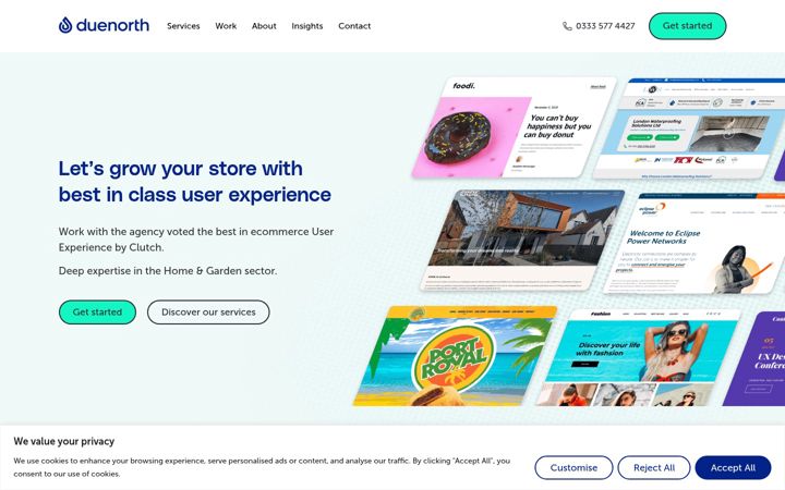 Screenshot van duenorth.co.uk