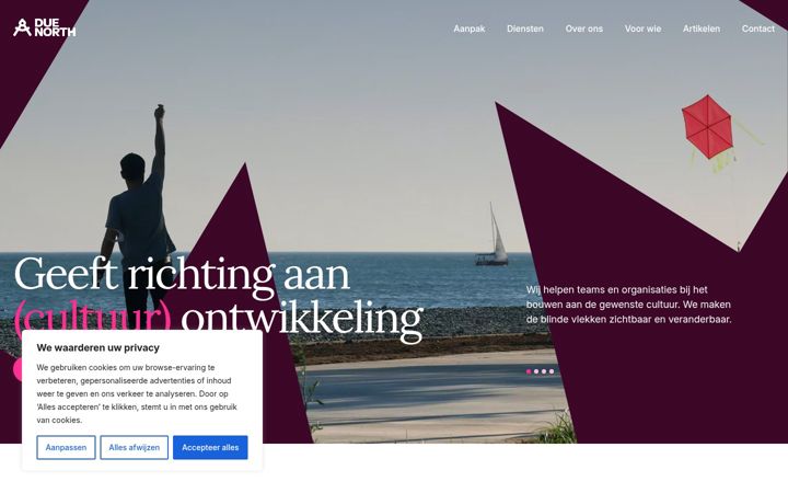 Screenshot di duenorth.nl