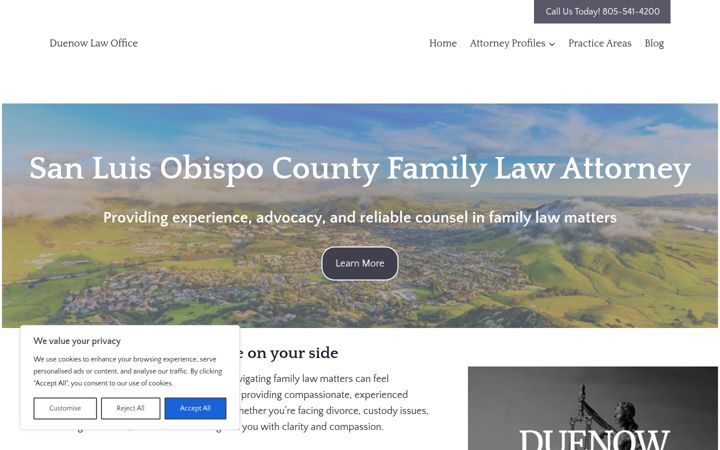 Screenshot of duenowlaw.com