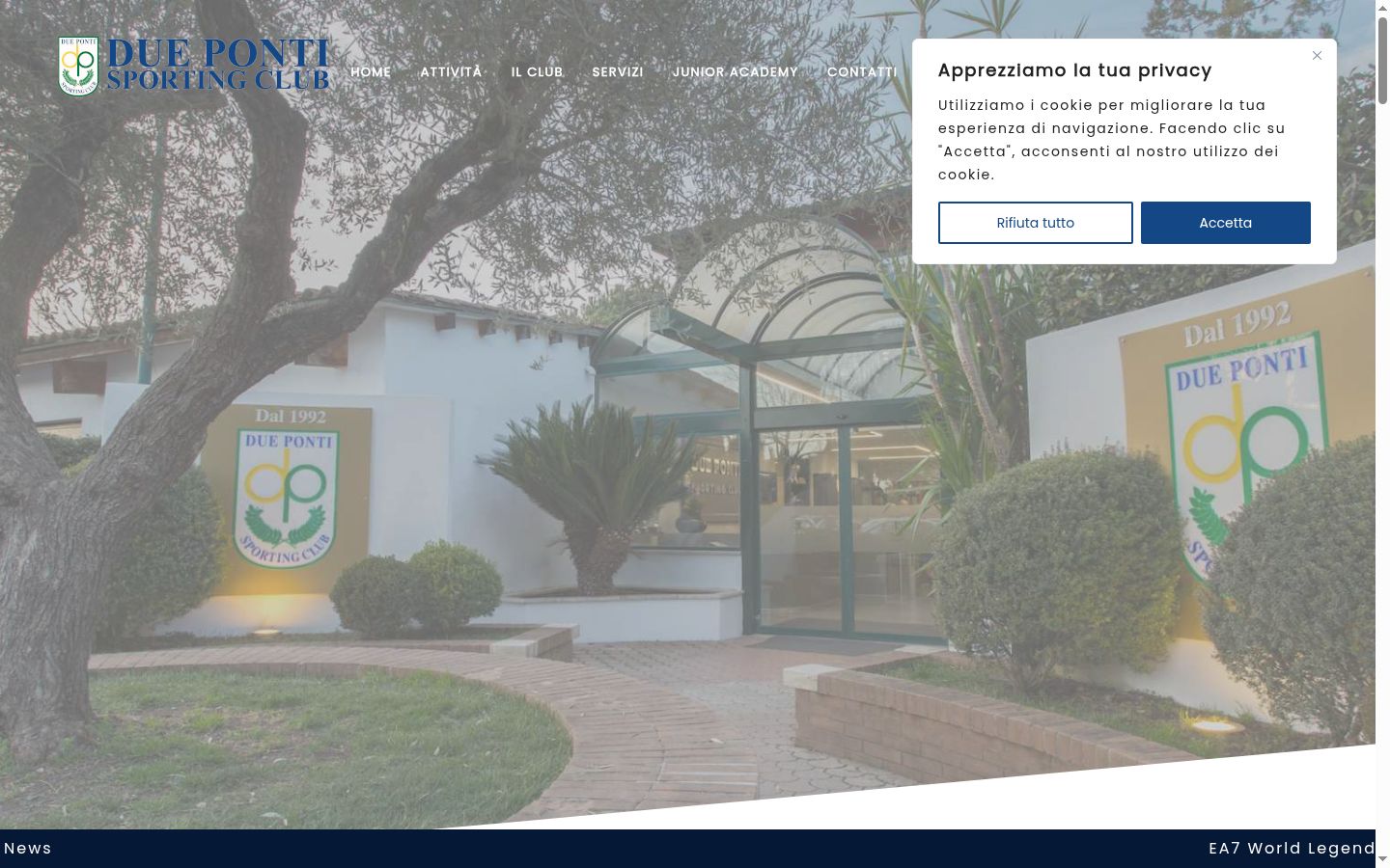Screenshot del banner di consenso mostrato prima di qualsiasi interazione