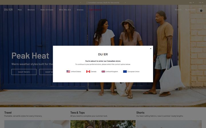 Screenshot of duer.ca