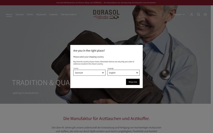 Snímek obrazovky duerasol.de