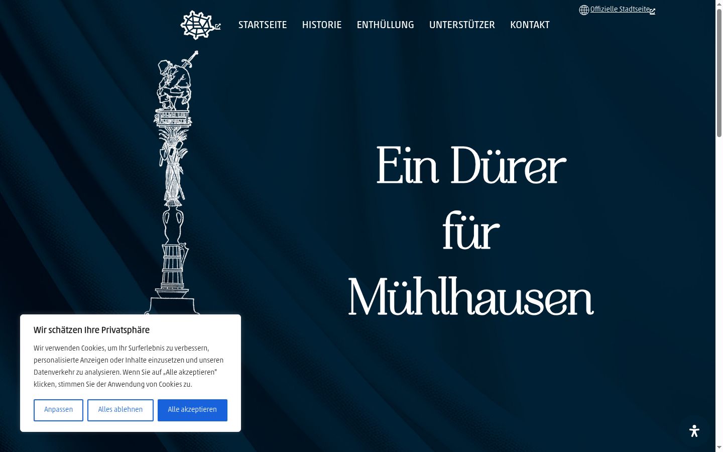 Screenshot of the consent banner shown before any interaction