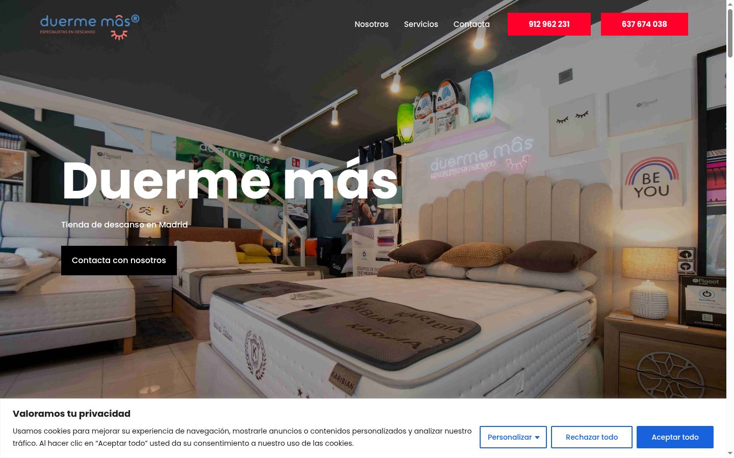 Screenshot of the consent banner shown before any interaction
