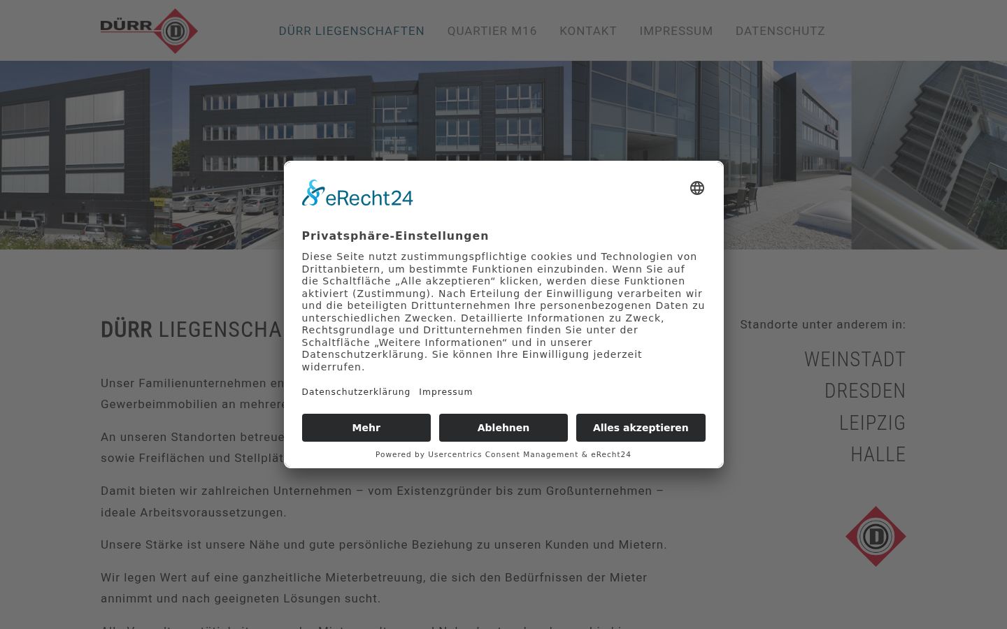 Screenshot of the consent banner shown before any interaction