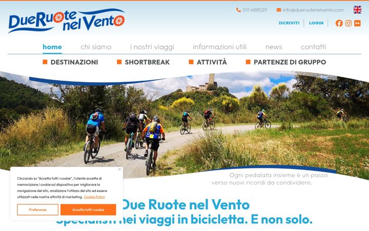 Screenshot of dueruotenelvento.com