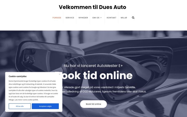 Skjermbilde av duesauto.dk