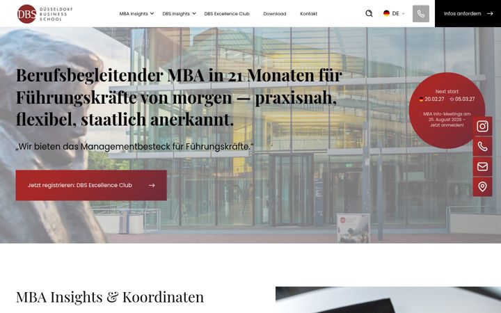 Snímek obrazovky duesseldorf-business-school.de