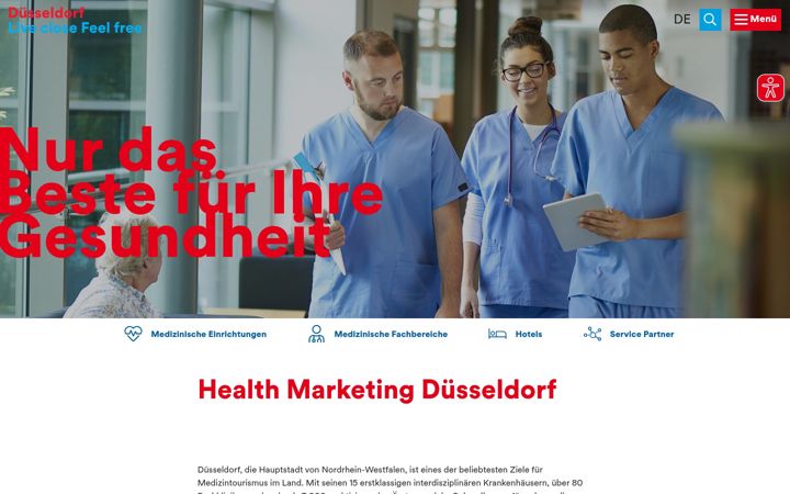 Screenshot of duesseldorf-health.de