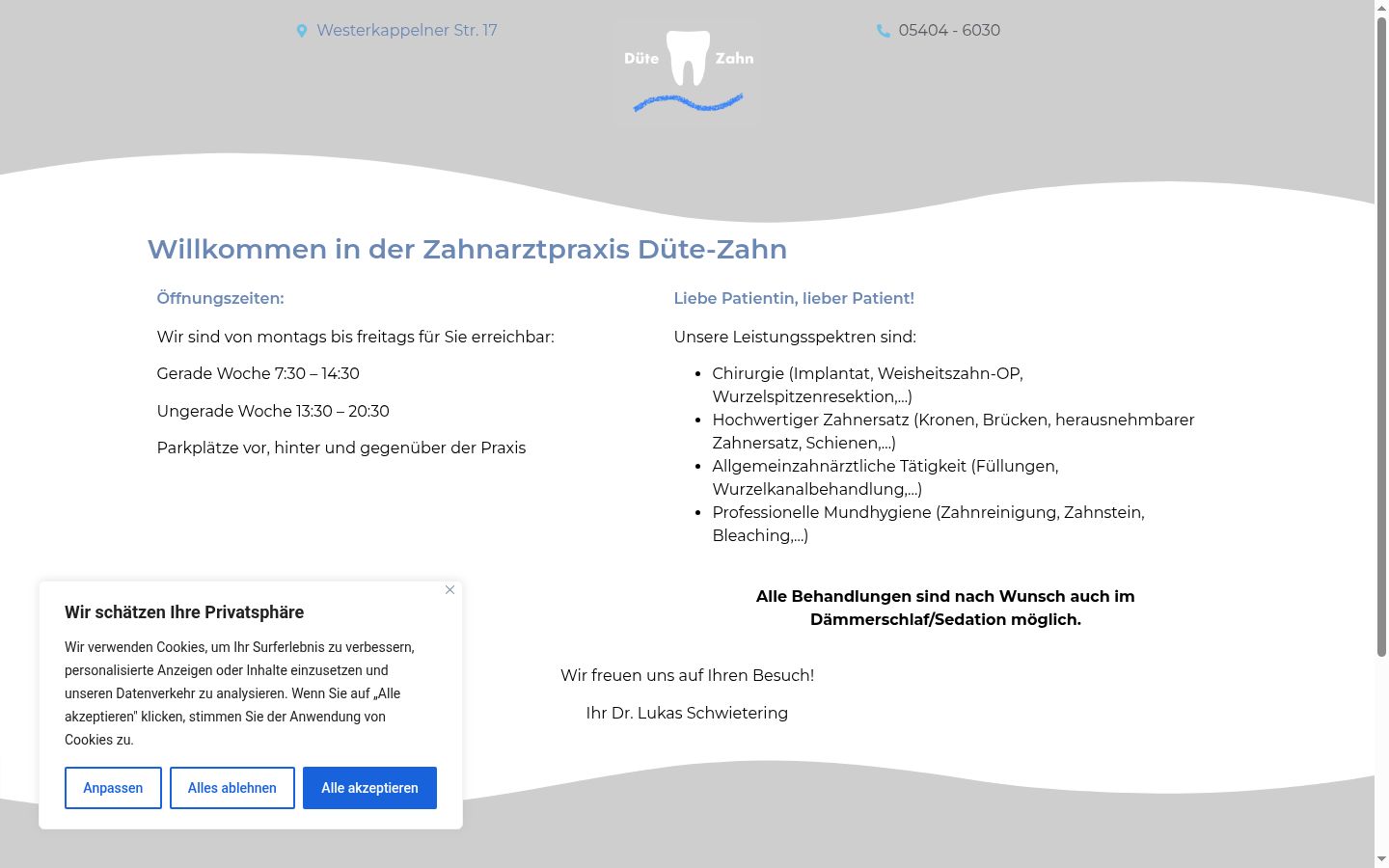 Screenshot tal-banner tal-kunsens muri qabel kwalunkwe interazzjoni